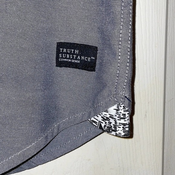 TRUTH.SUBSTANCE | Mens' short-sleeved button down shirt in grey Size Large - Picture 3 of 12